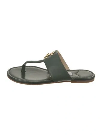 Pre-owned Jimmy Choo Leather Slides In Green