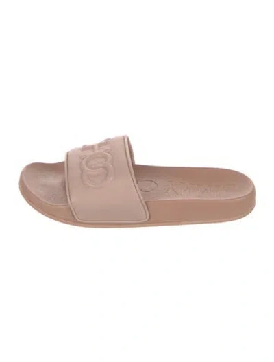 Pre-owned Jimmy Choo Leather Slides In Neutral