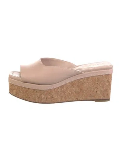 Pre-owned Jimmy Choo Leather Slides In Neutral