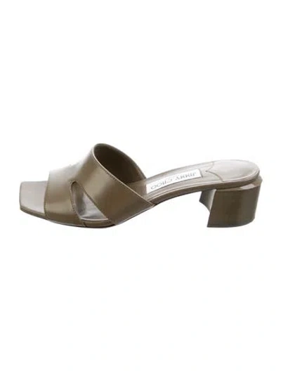 Pre-owned Jimmy Choo Leather Slides In Neutral