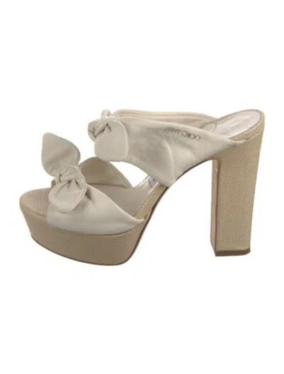 Pre-owned Jimmy Choo Leather Slides In Neutral