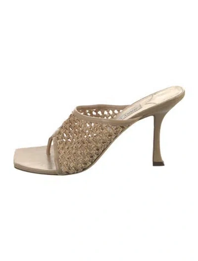 Pre-owned Jimmy Choo Leather Slides In Neutral