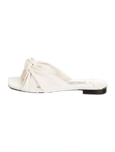 Pre-owned Jimmy Choo Leather Slides In Neutral