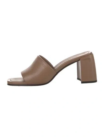 Pre-owned Jimmy Choo Leather Slides In Neutrals