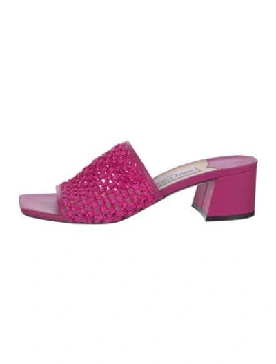 Pre-owned Jimmy Choo Leather Slides In Pink