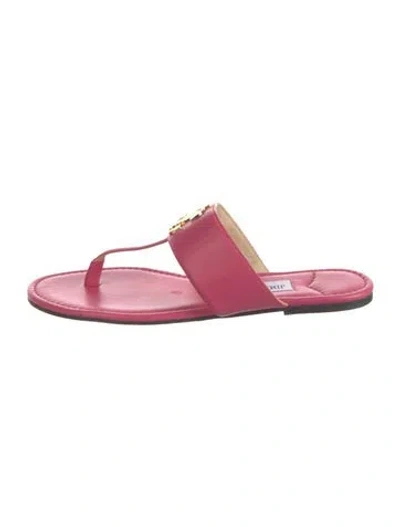 Pre-owned Jimmy Choo Leather Slides In Pink