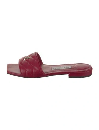 Pre-owned Jimmy Choo Leather Slides In Pink
