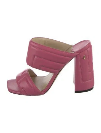 Pre-owned Jimmy Choo Leather Slides In Pink