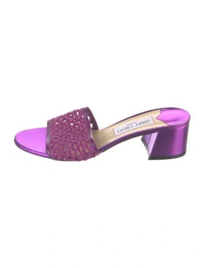 Pre-owned Jimmy Choo Leather Slides In Purple