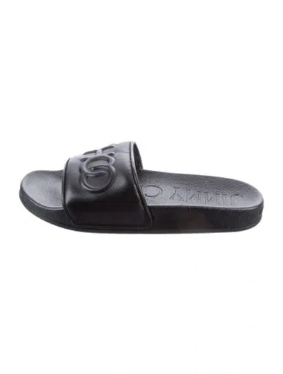 Pre-owned Jimmy Choo Leather Slides W/ Tags In Black
