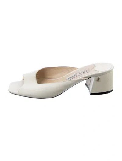 Pre-owned Jimmy Choo Leather Slides In White