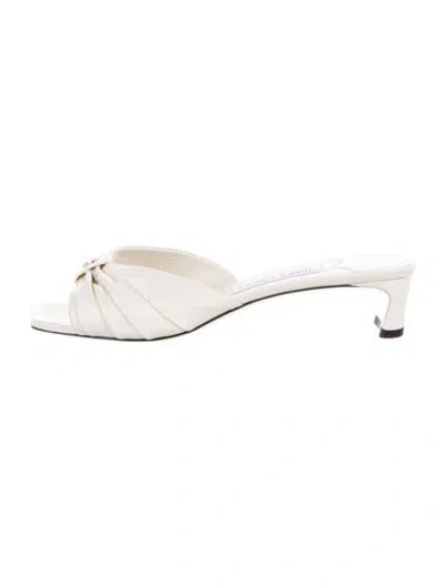 Pre-owned Jimmy Choo Leather Slides In White