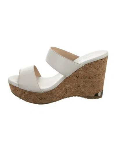 Pre-owned Jimmy Choo Leather Slides In White