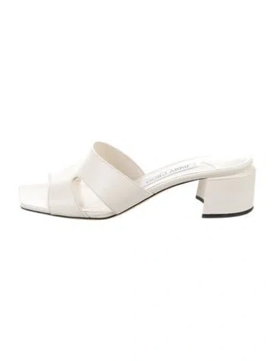 Pre-owned Jimmy Choo Leather Slides In White