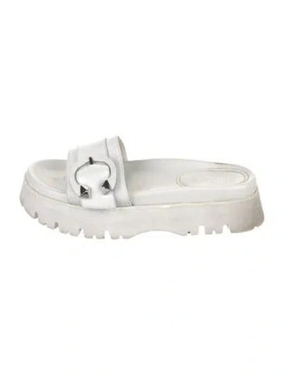 Pre-owned Jimmy Choo Leather Slides In White