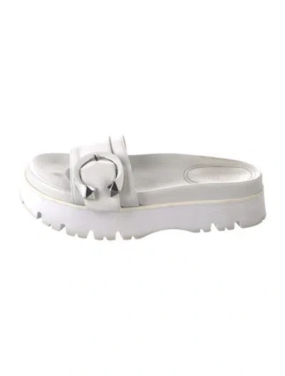 Pre-owned Jimmy Choo Leather Slides In White