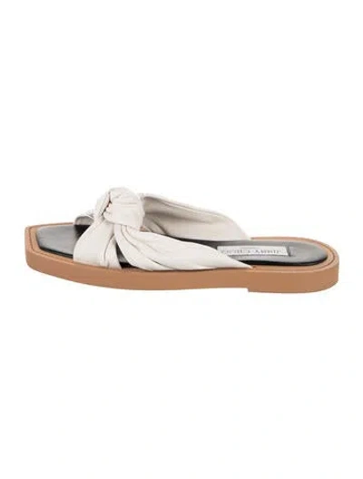 Pre-owned Jimmy Choo Leather Slides In White