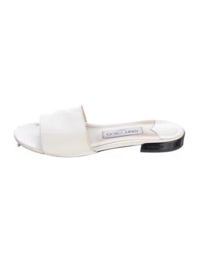 Pre-owned Jimmy Choo Leather Slides In White