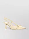 Jimmy Choo Leather Sling Back Pumps With Bow Detail In Neutral