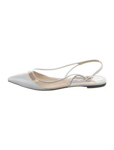 Pre-owned Jimmy Choo Leather Slingback Flats In White
