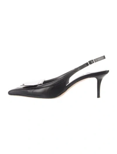 Pre-owned Jimmy Choo Leather Slingback Pumps In Black