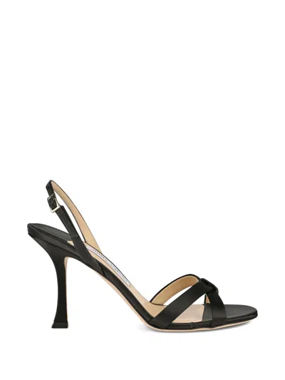 Jimmy Choo Leather Slingback Sandals In Black