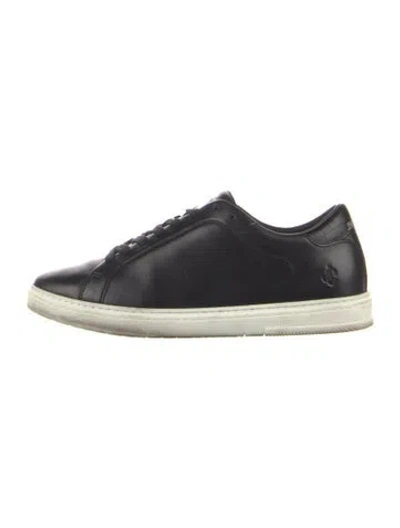 Pre-owned Jimmy Choo Leather Sneakers In Black