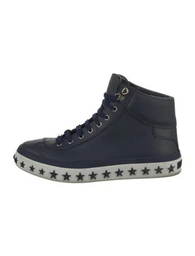 Pre-owned Jimmy Choo Leather Sneakers In Blue