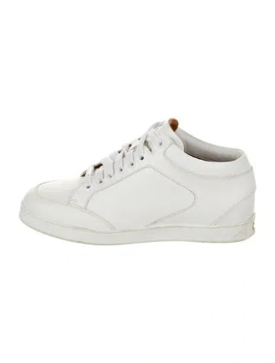 Pre-owned Jimmy Choo Leather Sneakers In White