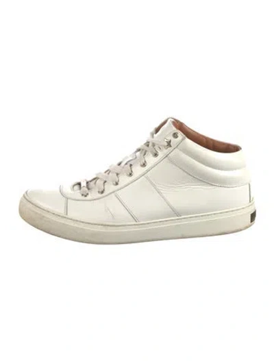 Pre-owned Jimmy Choo Leather Sneakers In White