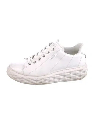 Pre-owned Jimmy Choo Leather Sneakers In White