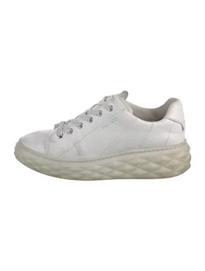 Pre-owned Jimmy Choo Leather Sneakers In White