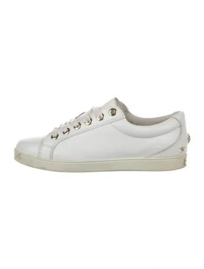 Pre-owned Jimmy Choo Leather Sneakers In White