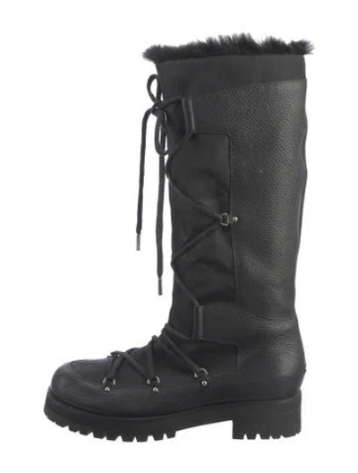 Pre-owned Jimmy Choo Leather Snow Boots In Black