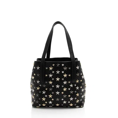 Jimmy Choo Leather Star Studded Sofia Small Tote In Black