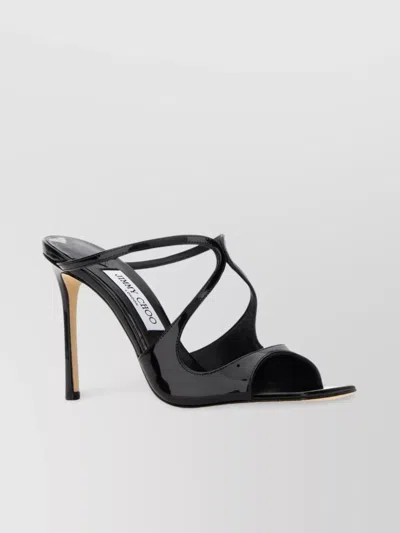Jimmy Choo Anise 95mm Cut-out Patent Mules In Black