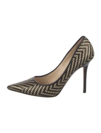 Pre-owned Jimmy Choo Leather Striped Pumps In Black