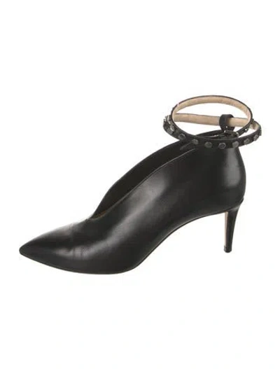 Pre-owned Jimmy Choo Leather Studded Accents Boots In Black