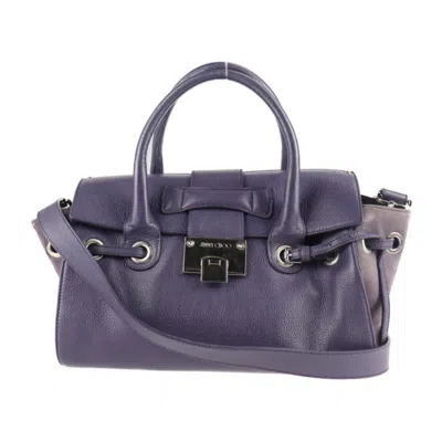 Pre-owned Jimmy Choo Leather Suede Handbag Shoulder Bag Tote Bag () In Purple