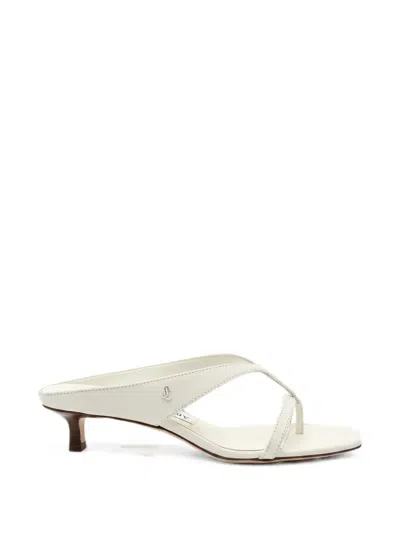Jimmy Choo Leather Thong Sandals In White