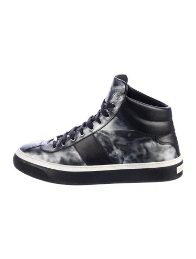Pre-owned Jimmy Choo Leather Tie-dye Print Sneakers In Blue