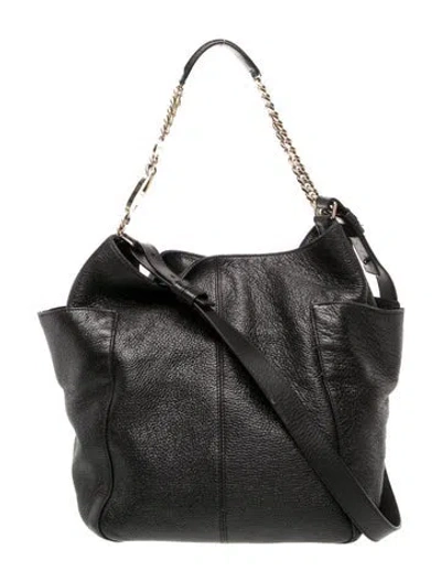 Pre-owned Jimmy Choo Leather Top Handle Bag In Black