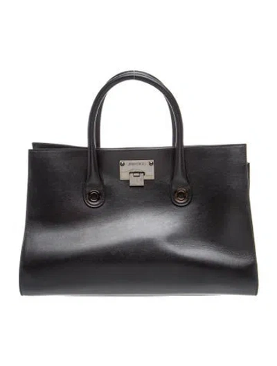 Pre-owned Jimmy Choo Leather Top Handle Bag In Black