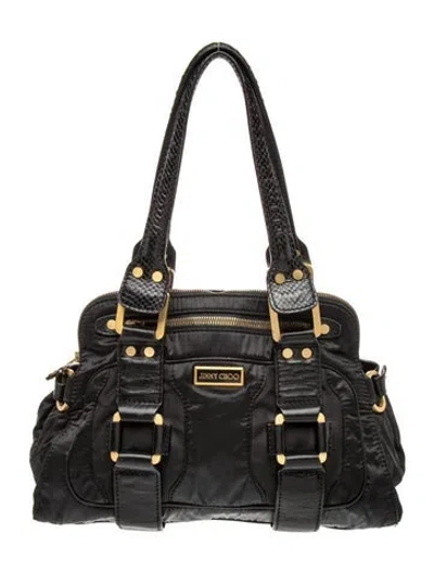 Pre-owned Jimmy Choo Leather Top Handle Bag In Black