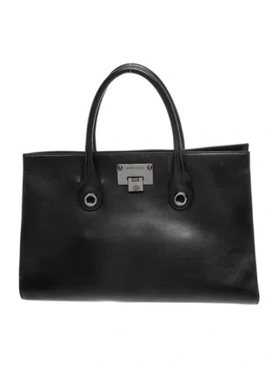 Pre-owned Jimmy Choo Leather Top Handle Bag In Blue