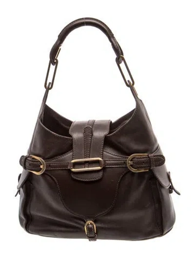 Pre-owned Jimmy Choo Leather Top Handle Bag In Brown