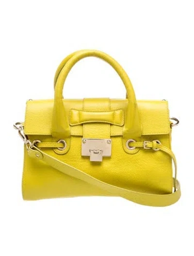 Pre-owned Jimmy Choo Leather Top Handle Bag In Green