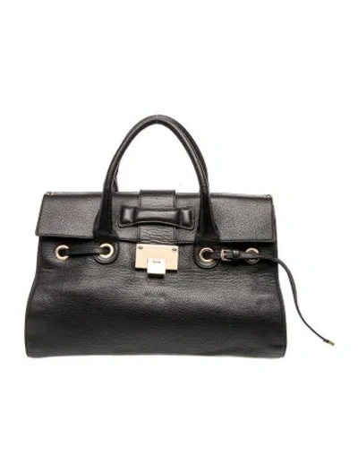 Pre-owned Jimmy Choo Leather Top Handle Bag In Grey