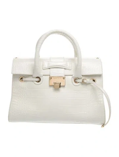 Pre-owned Jimmy Choo Leather Top Handle Bag In Neutrals