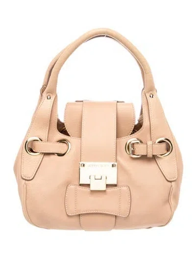 Pre-owned Jimmy Choo Leather Top Handle Bag In Neutrals